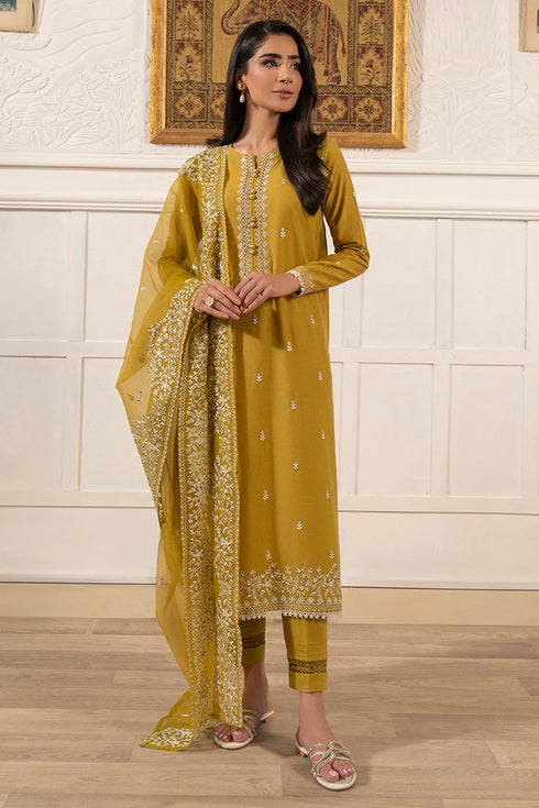 CROSS STITCH -3PC EMBROIDED LAWN DRESS WITH EMBROIDED CHIFFON DUPATTA- EL-35