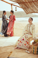 CROSS STITCH CREWEL CREAM-3PC (SHIRT, DUPATTA & TROUSER)