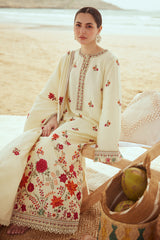 CROSS STITCH CREWEL CREAM-3PC (SHIRT, DUPATTA & TROUSER)