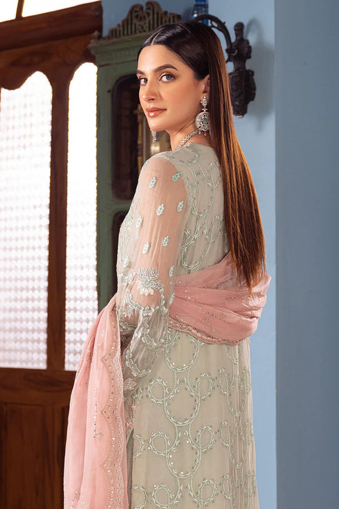 VINTAGE VOGUE--3PC FULLY FANCY EMBROIDERED CHIFFON DRESS WITH EMBROIDERED PURE CHIFFON DUPATTA- FPW-119