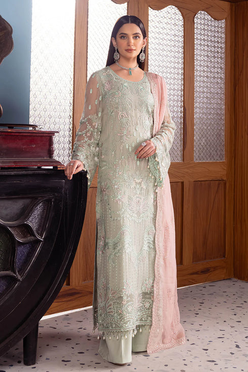 VINTAGE VOGUE--3PC FULLY FANCY EMBROIDERED CHIFFON DRESS WITH EMBROIDERED PURE CHIFFON DUPATTA- FPW-119