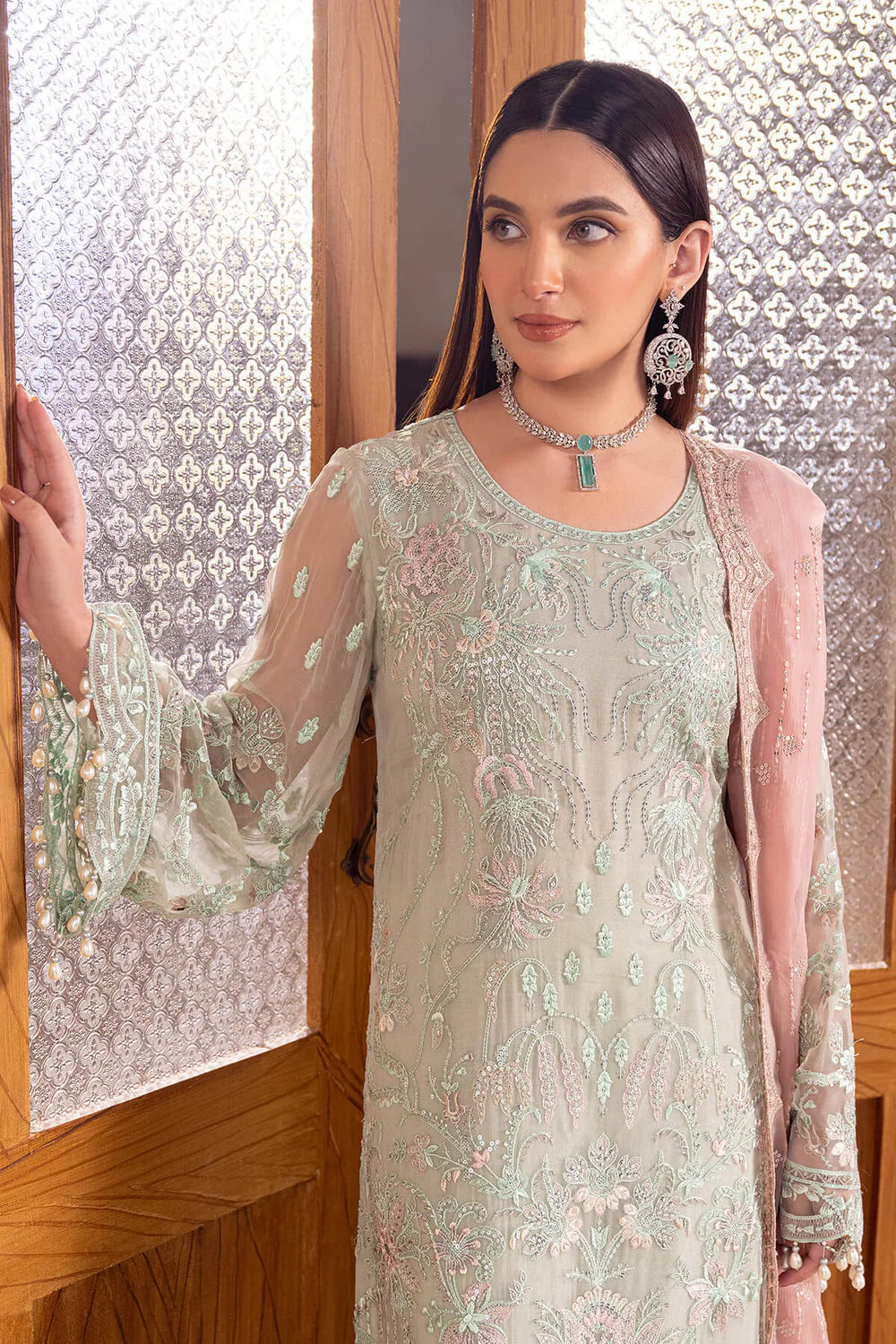 VINTAGE VOGUE--3PC FULLY FANCY EMBROIDERED CHIFFON DRESS WITH EMBROIDERED PURE CHIFFON DUPATTA- FPW-119