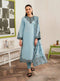 GRANEUT-3PC EMBROIDERED LAWN DRESS WITH PRINTED MONAR DUPPATA - FW-132 SKY BLUE