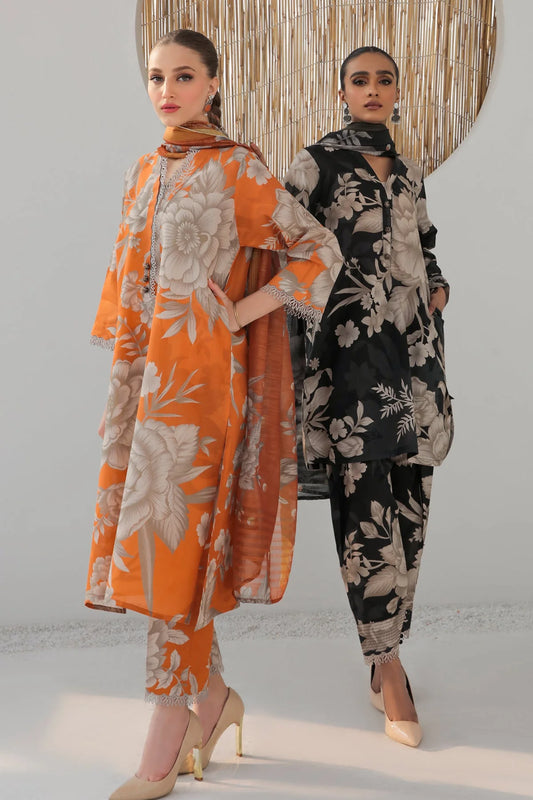 BAROQUE -3PC PRINTED LAWN DRESS WTIH SILK DUPATTA- FCP-51