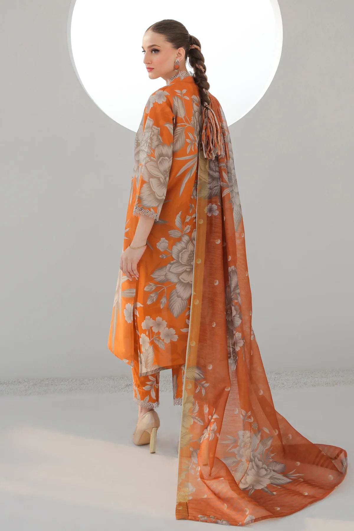 BAROQUE -3PC PRINTED LAWN DRESS WTIH SILK DUPATTA- FCP-51
