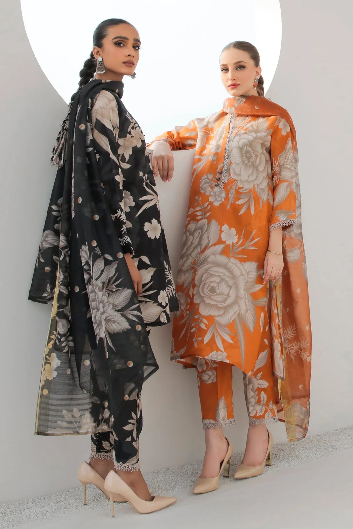 BAROQUE -3PC PRINTED LAWN DRESS WTIH SILK DUPATTA- FCP-51