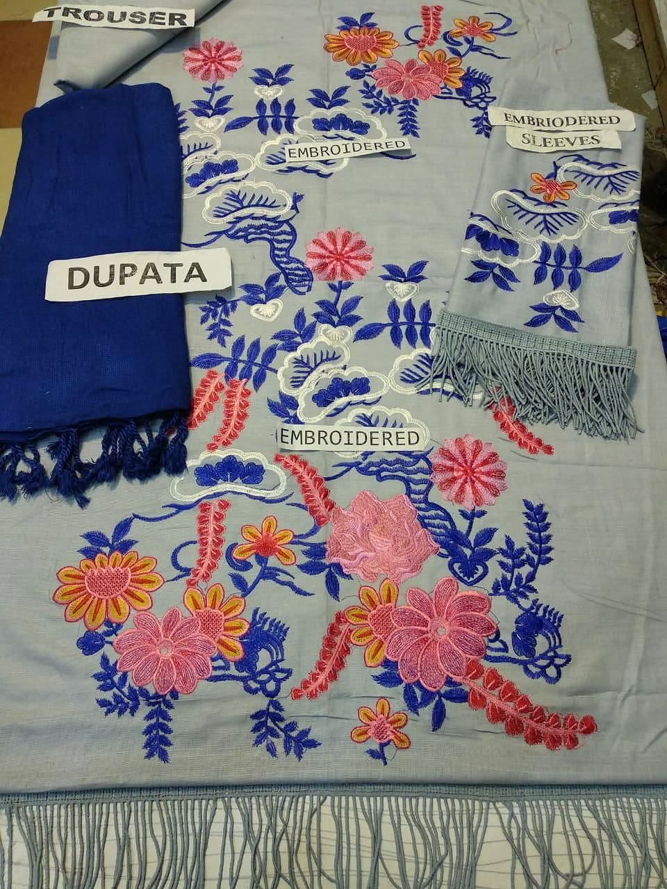 CHARIZMA -3PC EMBROIDERED KHADDAR DRESS WITH WOOL SHAWL- FW-67