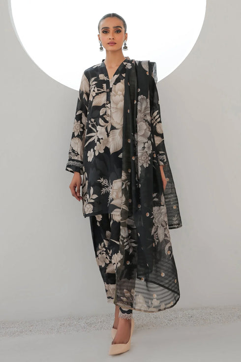 BAROQUE -3PC PRINTED LAWN DRESS WTIH SILK DUPATTA- FCP-51