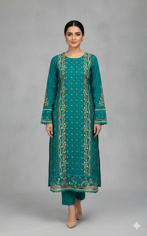 FAIRY CLOTHES -2PC EMBROIDED LAWN DRESS - FCO-18