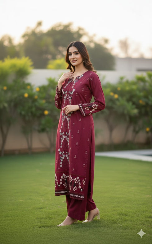 FAIRY CLOTHES -2PC EMBROIDED LAWN DRESS - FCO-27