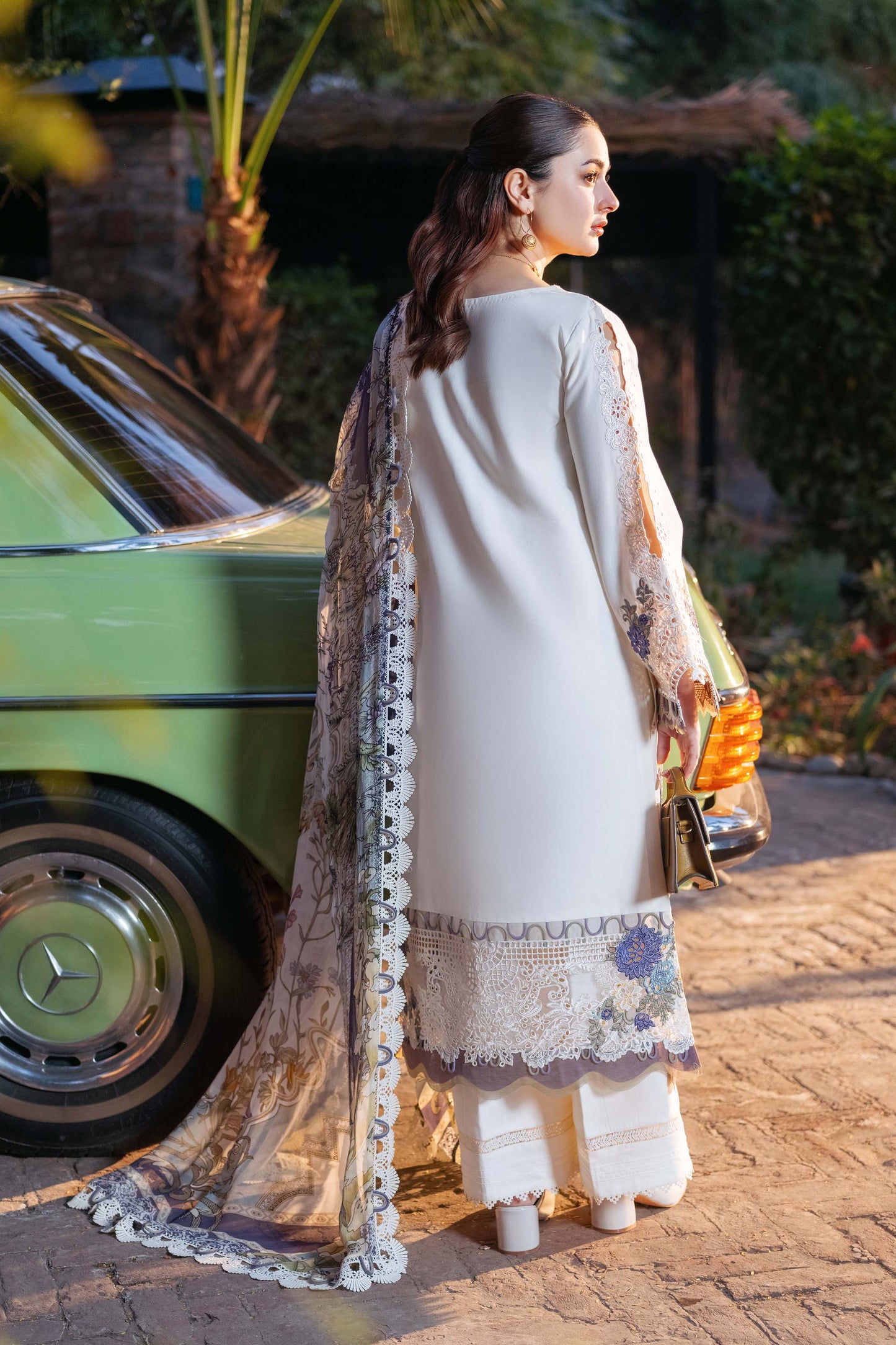 JADE-3PC DHANAK EMBROIDERED SHIRT WITH COUTRAI PRINTED SHAWL & DHANAK TOUSER-FW-15