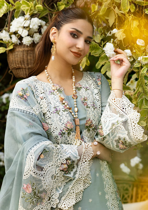FAIRY CLOTHES -3PC EMBROIDED LAWN DRESS COTTON NET EMBROIDERED DUPPATA - FCO-23