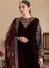 BAROQUE -3PC EMBROIDED VELVET DRESS WITH 4 SIDE EMBROIDED CUTWORK ORGANZA DUPATTA- FCW-15