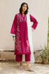ZAHRA SHAHJAHAN- 3PC DHANAK EMBROIDERED SHIRT WITH VOIL EMBROIDERED SHAWL - FC-132