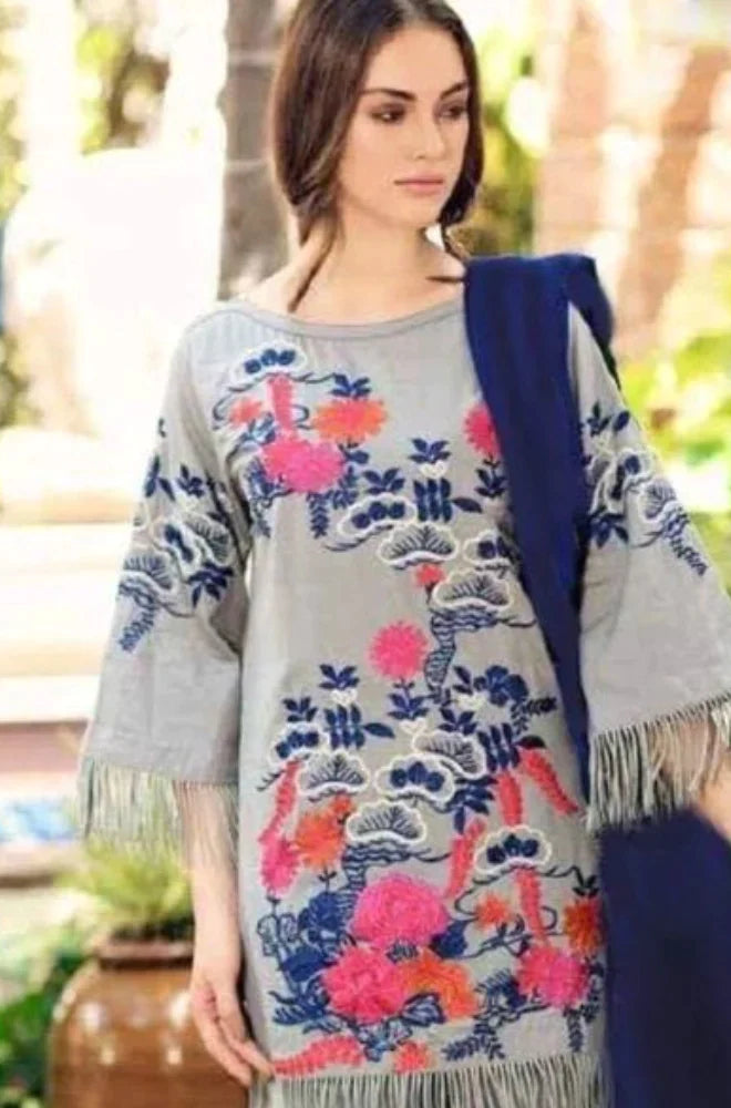 CHARIZMA -3PC EMBROIDERED KHADDAR DRESS WITH WOOL SHAWL- FW-67