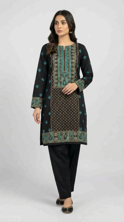 FAIRY CLOTHES-3PC EMBROIDED LAWN DRESS WITH EMBROIDED CHIFFON DUPATTA- FCO-44