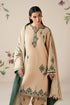 BAROUQE-3PC DHANAK EMBROIDERED SHIRT WITH DHANAK EMBROIDERED SHAWL AND TROUSER -FW-229