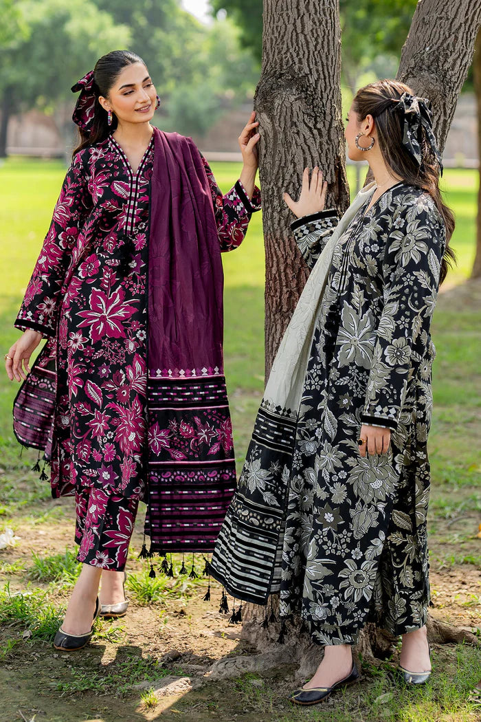 BAROQUE -3PC PRINTED KARANDI WITH PRINTED KARANDI SHAWL-FW-92