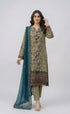 AIRY CLOTHES -3PC EMBROIDED LAWN DRESS WITH EMBROIDED CHIFFON DUPATTA- FCO-36