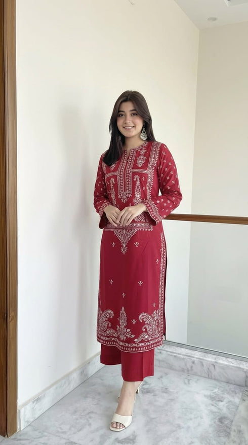 FAIRY CLOTHES -2PC EMBROIDED LAWN DRESS - FCO-05