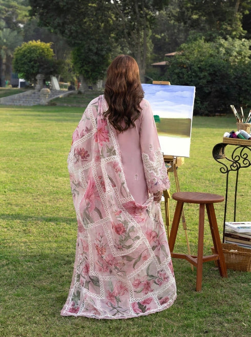 FAIRY CLOTHES -3PC EMBROIDED LAWN DRESS WITH SILK FOUR SIDE EMBROIDERED DUPPATA - FCO-42 BR-1494