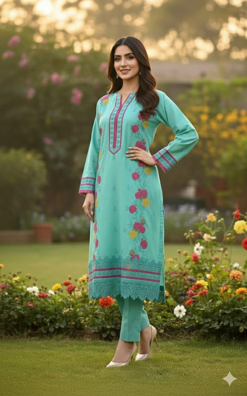 FAIRY CLOTHES -2PC EMBROIDED LAWN DRESS - FCO-17