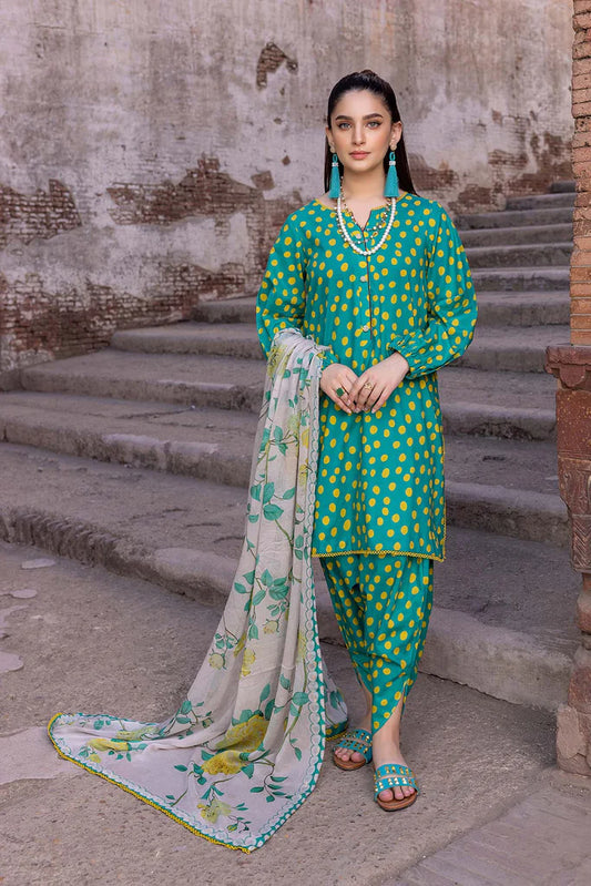 CHARIZMA -3PC PRINTED LAWN DRESS WITH SILK DUPATTA- FCP-52