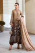 Fairy Clothes -EMBROIDED CUTWORK LINEN DRESS WITH FOUR SIDE EMBROIDED SILK DUPATTA FN-143
