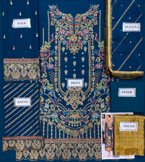 BAROQUE -HEAVY EMBROIDED FANCY CHIFFON DRESS WITH EMBROIDED CHIFFON DUPATTA(RTW)- FPW-06