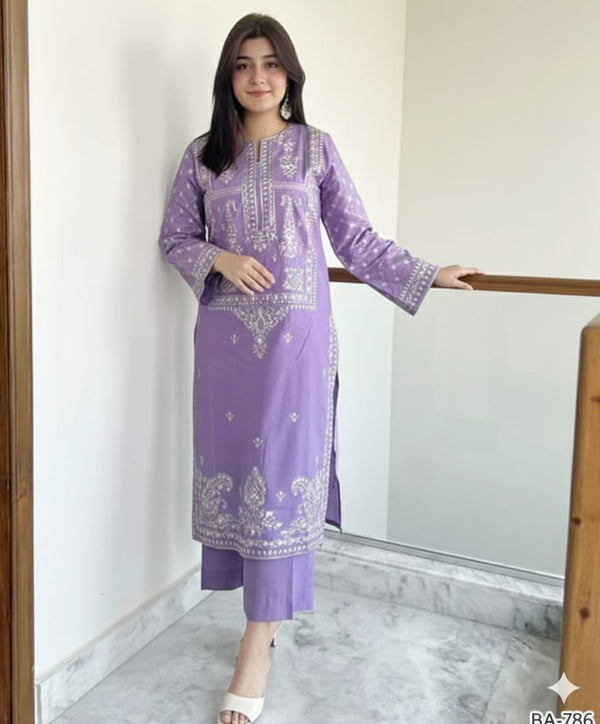 FAIRY CLOTHES -2PC EMBROIDED LAWN DRESS - FCO-04