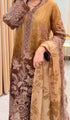 Fairy Clothes -EMBROIDED CUTWORK LINEN DRESS WITH FOUR SIDE EMBROIDED SILK DUPATTA FN-143