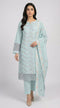 AIRY CLOTHES -3PC EMBROIDED LAWN DRESS WITH EMBROIDED CHIFFON DUPATTA- FCO-35