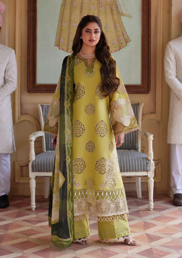 ELAF-3PC EMBROIDED LAWN DRESS WITH EMBROIDED MONAR DUPATTA -FCO-53