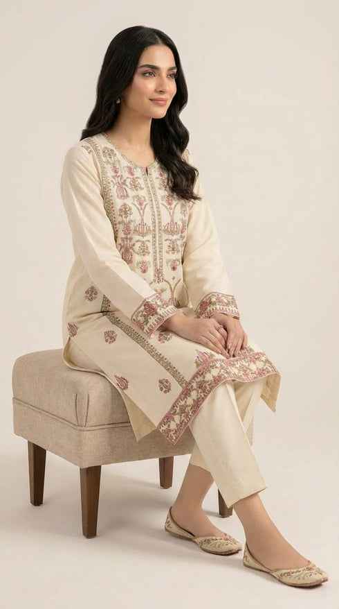 FAIRY CLOTHES -2PC EMBROIDED LAWN DRESS - FCO-16