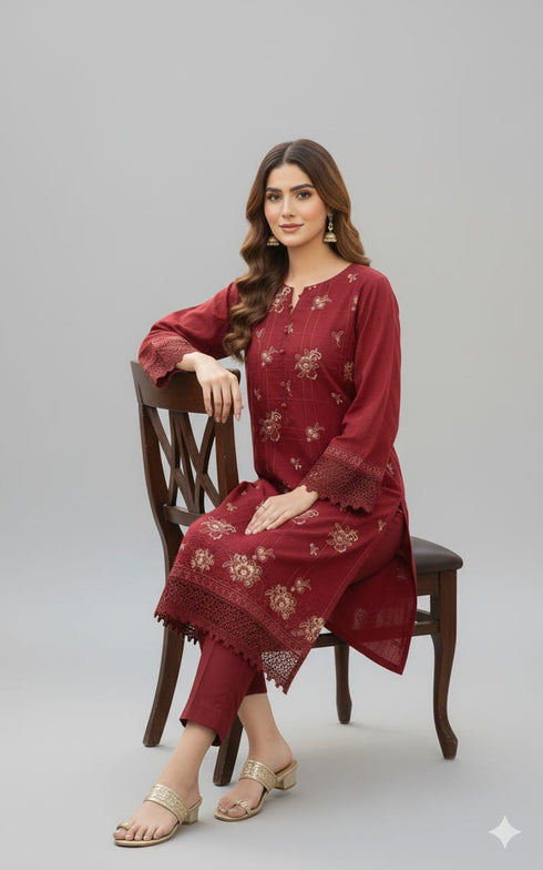 FAIRY CLOTHES -2PC EMBROIDED LAWN DRESS - FCO-42