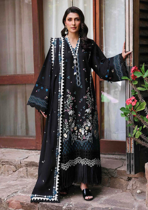 REPUBLIC-3PC DHANAK EMBROIDERED SHIRT WITH EMBROIDERED SHAWL AND TROUSER- FW-09