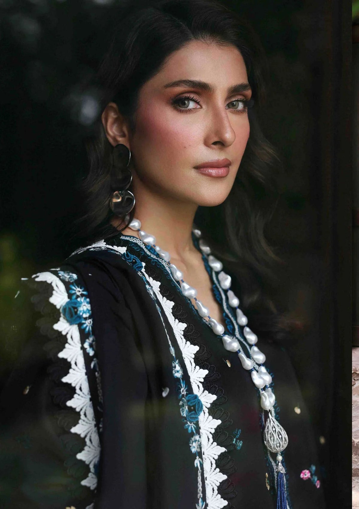 REPUBLIC-3PC DHANAK EMBROIDERED SHIRT WITH EMBROIDERED SHAWL AND TROUSER- FW-09