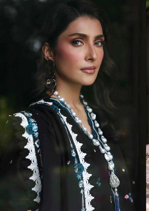 REPUBLIC-3PC DHANAK EMBROIDERED SHIRT WITH EMBROIDERED SHAWL AND TROUSER- FW-09