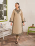 GRANEUT-3PC EMBROIDERED DHANAK DRESS WITH PRINTED WOOL SHAWL- FW-132