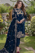AZURE -3PC FANCY EMBROIDERED VELVET DRESS WITH HEAVY EMBROIDERED VELVET SHAWL- FPW-62