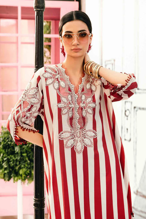 MARIA.B-3PC LAWN EMBROIDERED PRINTED SHIRT WITH CHIFFON PRINT DUPATTA AND PRINT TROUSER FCF-16