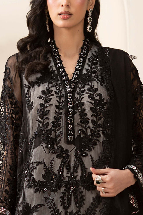 FAIRY CLOTHES -EMBROIDED CUTWORK LINEN DRESS WITH FOUR SIDE EMBROIDED COTTON DUPATTA FN-BR-1522