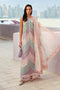MARIA B - 3PC EMBROIDED CUTWORK LAWN DRESS WITH FOUR SIDE EMBROIDED BURNOUT ORGANZA DUPATTA- FCO-28A
