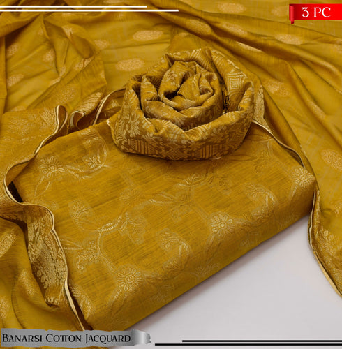 BANARSI COTTON JACQUARD 3 PIECE SUIT