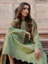 IZEL-3PC DHANAK EMBROIDERED SHIRT WITH COURTRAI PRINTED SHAWL & TROUSER-FW-228