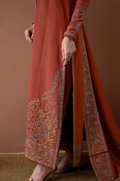 BATIK-3PC DHANAK EMBROIDERED SHIRT WITH DHANAK EMBROIDERED SHAWL AND TROUSER-FW-233
