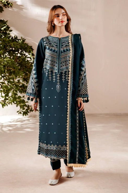 FLORENT - 3PC LAWN EMBROIDERED SHIRT WITH CHIFFON EMBROIDERED DUPATTA FW-335