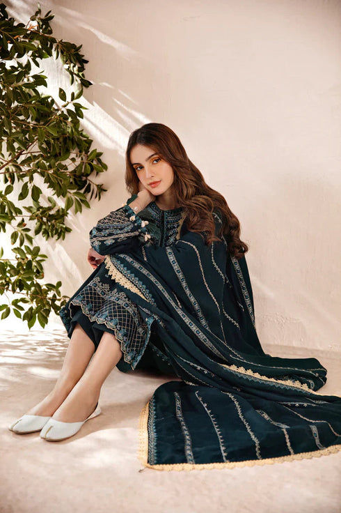 FLORENT - 3PC LAWN EMBROIDERED SHIRT WITH CHIFFON EMBROIDERED DUPATTA FW-335
