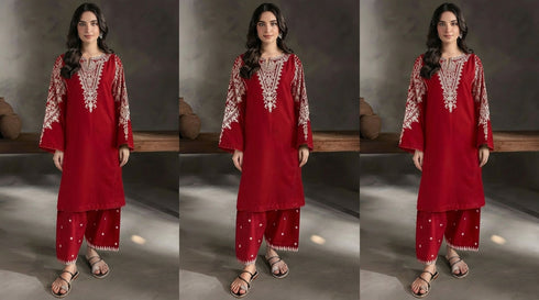 FAIRY CLOTHES -2PC EMBROIDED LAWN DRESS - FCO-01