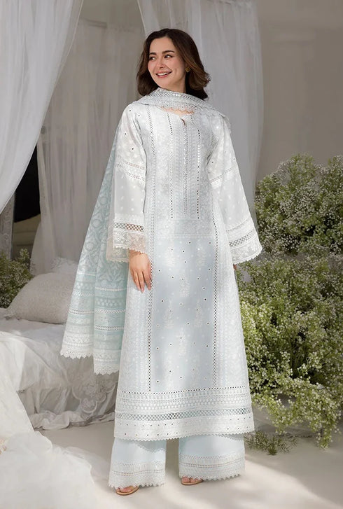 FAIRY CLOTHES -3PC EMBROIDED LAWN DRESS EMBROIDERED COTTON NET DUPPATA - FCO-29 BR-1153